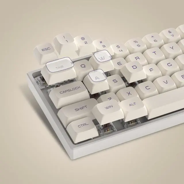 Alt view image 2 of 6 - Womier Double Shot PBT keycaps,XDA Profile keycaps 75 Percent,Milky White Keyboard Keycaps,Dye-Sub keycap,Custom Keycaps for Gateron MX Switches Mechanical Keyboard (134keys,only keycap)