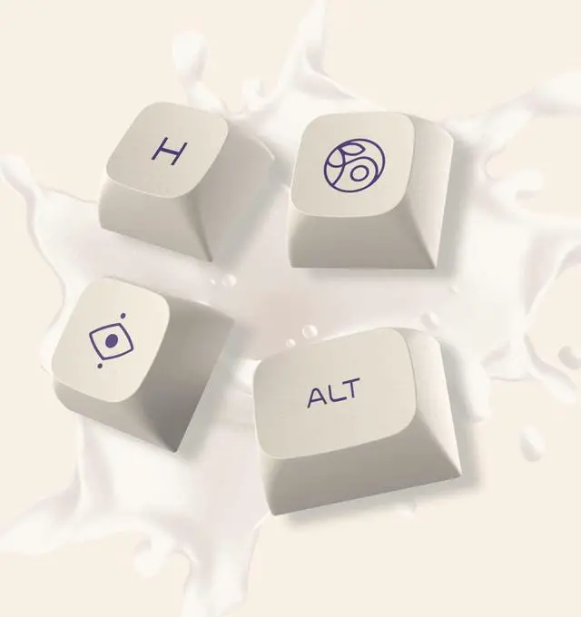 Alt view image 4 of 6 - Womier Double Shot PBT keycaps,XDA Profile keycaps 75 Percent,Milky White Keyboard Keycaps,Dye-Sub keycap,Custom Keycaps for Gateron MX Switches Mechanical Keyboard (134keys,only keycap)