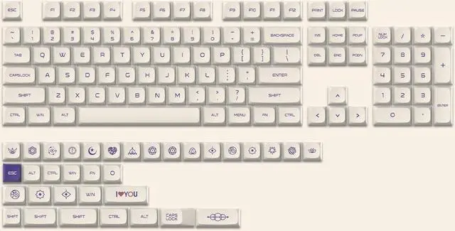 Alt view image 6 of 6 - Womier Double Shot PBT keycaps,XDA Profile keycaps 75 Percent,Milky White Keyboard Keycaps,Dye-Sub keycap,Custom Keycaps for Gateron MX Switches Mechanical Keyboard (134keys,only keycap)