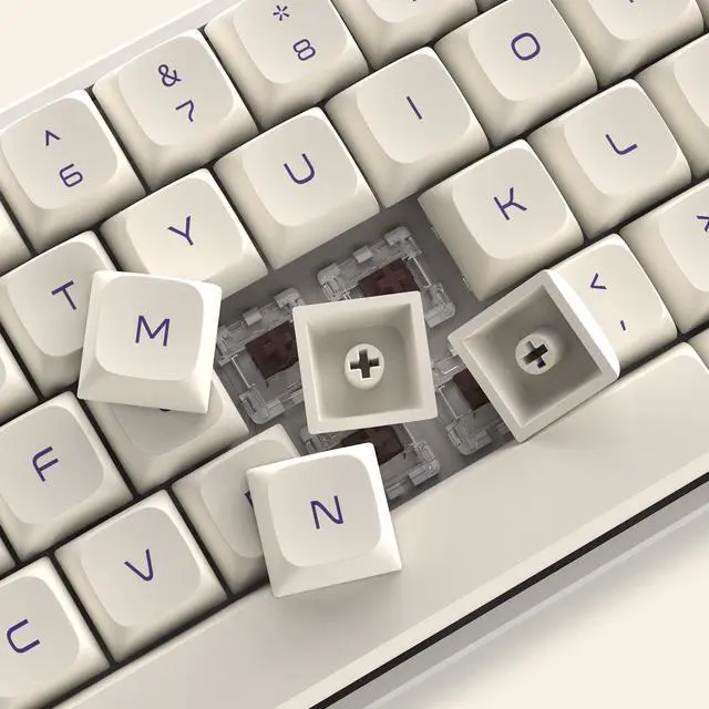 Alt view image 3 of 6 - Womier Double Shot PBT keycaps,XDA Profile keycaps 75 Percent,Milky White Keyboard Keycaps,Dye-Sub keycap,Custom Keycaps for Gateron MX Switches Mechanical Keyboard (134keys,only keycap)