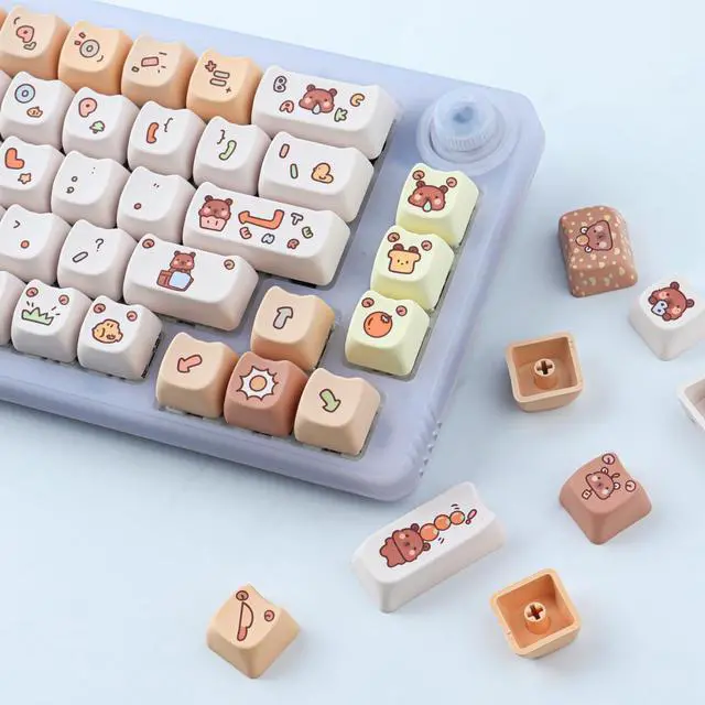 Alt view image 7 of 7 - PBT Keycaps for Mechanical Keyboard - 144 Keys Capybara Keycaps, Dye-Sublimation Cute Keycaps Mao Profile Custom Keycaps for Cherry Gateron MX Switches, for Mac Windows PC Keyboard