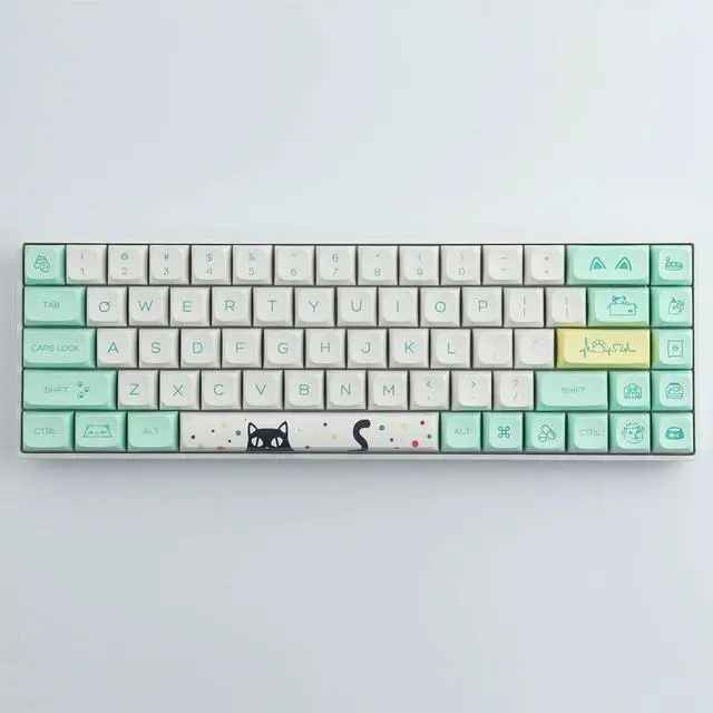 Alt view image 5 of 7 - PBT Keycaps 130 Keys Cat Keycaps Dye-Sublimation Cute Keycaps XDA Profile Custom Keycaps for Cherry Gateron MX Switches Mechanical Keyboards