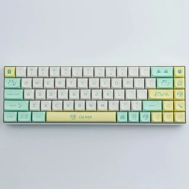 Alt view image 6 of 7 - PBT Keycaps 130 Keys Cat Keycaps Dye-Sublimation Cute Keycaps XDA Profile Custom Keycaps for Cherry Gateron MX Switches Mechanical Keyboards