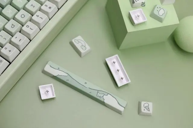 Alt view image 3 of 7 - Frog Cute Keycaps MDA Profile Keycaps,Custom PBT Keycaps for Mechanical Keyboard,148 Keys Dye-Sub Cute Keycaps (Green)
