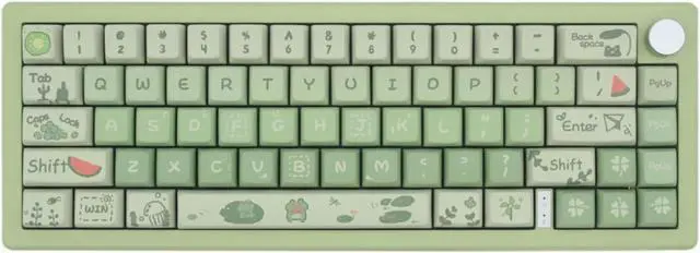 Main image of Frog Cute Keycaps MDA Profile Keycaps,Custom PBT Keycaps for Mechanical Keyboard,148 Keys Dye-Sub Cute Keycaps (Green)