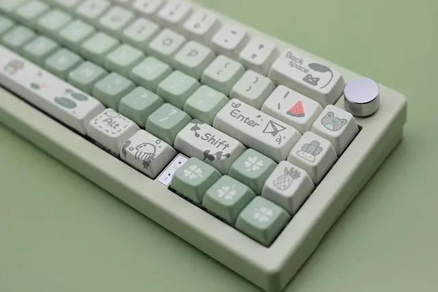 Alt view image 5 of 7 - Frog Cute Keycaps MDA Profile Keycaps,Custom PBT Keycaps for Mechanical Keyboard,148 Keys Dye-Sub Cute Keycaps (Green)