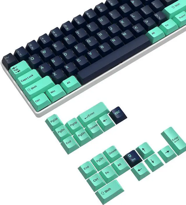 Main image of 126 Key Custom PBT Keycap Set Cherry Profile for 61/68/84/87/98/100/104Key Compact TKL 60% Full Size Gateron Kailh Box Outemu Cross Type Switch ANSI Mechanical Keyboard DIY(Navy/Light Blue)