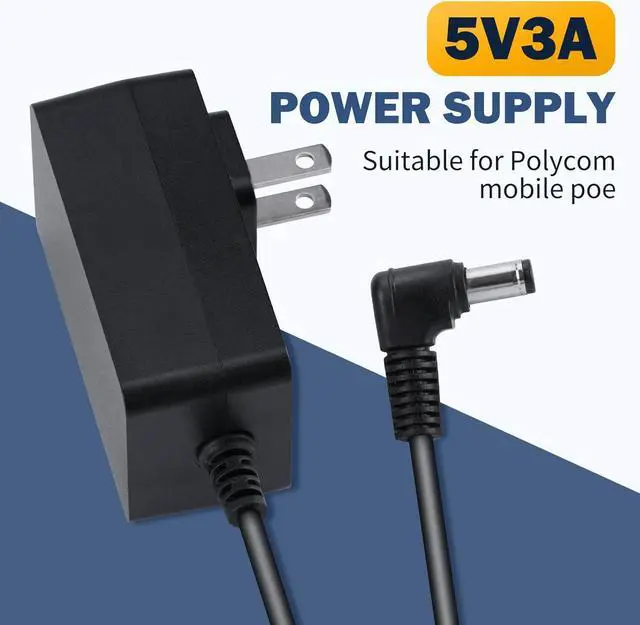 Alt view image 4 of 6 - for polycom Power Cord 5v Compatible with Polycom VOIP IP Phones Poly VVX 150 250 350 450 Edge B, E400, E300 Series, E220, E100 EM50