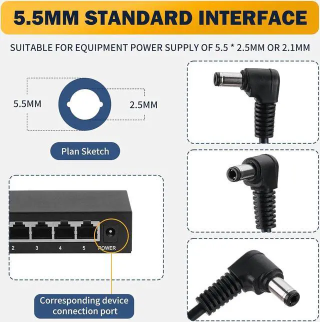Alt view image 5 of 6 - for polycom Power Cord 5v Compatible with Polycom VOIP IP Phones Poly VVX 150 250 350 450 Edge B, E400, E300 Series, E220, E100 EM50