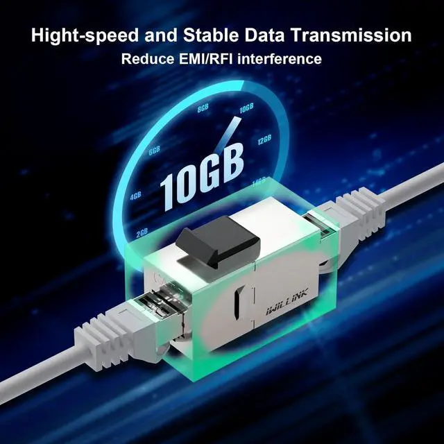 Alt view image 4 of 7 - 10Gbps CAT7 Coupler RJ45 Keystone Shielded Coupler 10-Pack, Ethernet Coupler, Female to Female Keystone Jack,STP Keystone Insert for Cat7/Cat6a/Cat6/Cat5e Cable