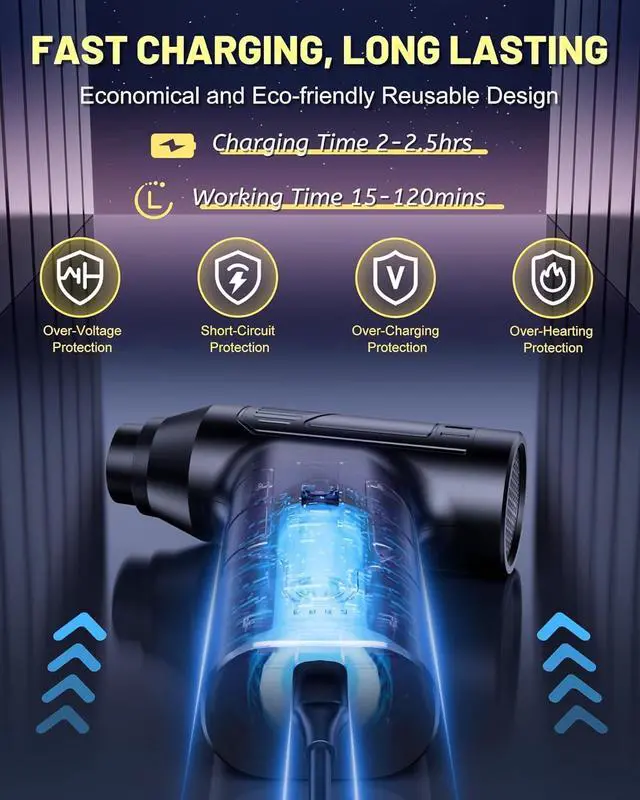Alt view image 6 of 7 - Electric Air Duster - 150000RPM Compressed Air Duster, 2-in-1 Air Duster for PC Keyboard Cleaner, Stepless Speed Air Blower for Car and Home, Rechargeable Compressed Air Replaces Canned Air