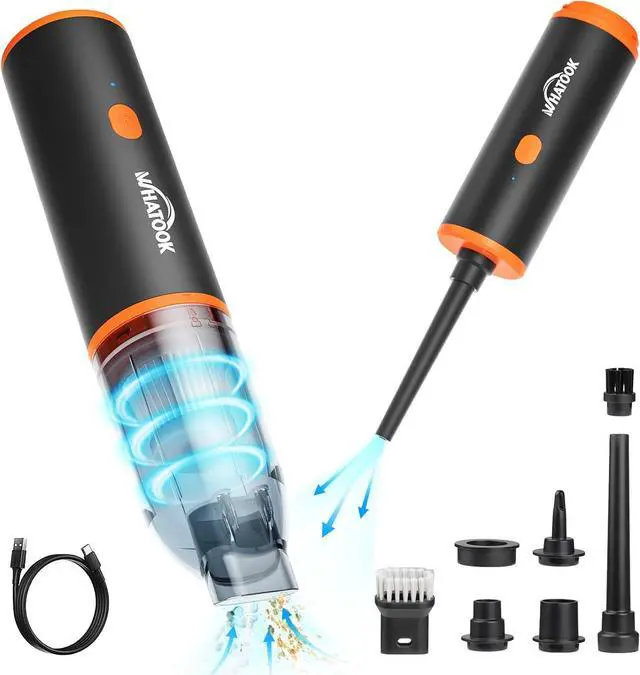Alt view image 7 of 7 - Car Vacuum Cleaner Cordless: 3 in 1 Powerful Handheld Vacuum & Air Duster, 12000PA Lightweight Mini Portable Rechargeable Hand Held Hoover Suitable for Cleaning Office Cars Homes Pets Hair