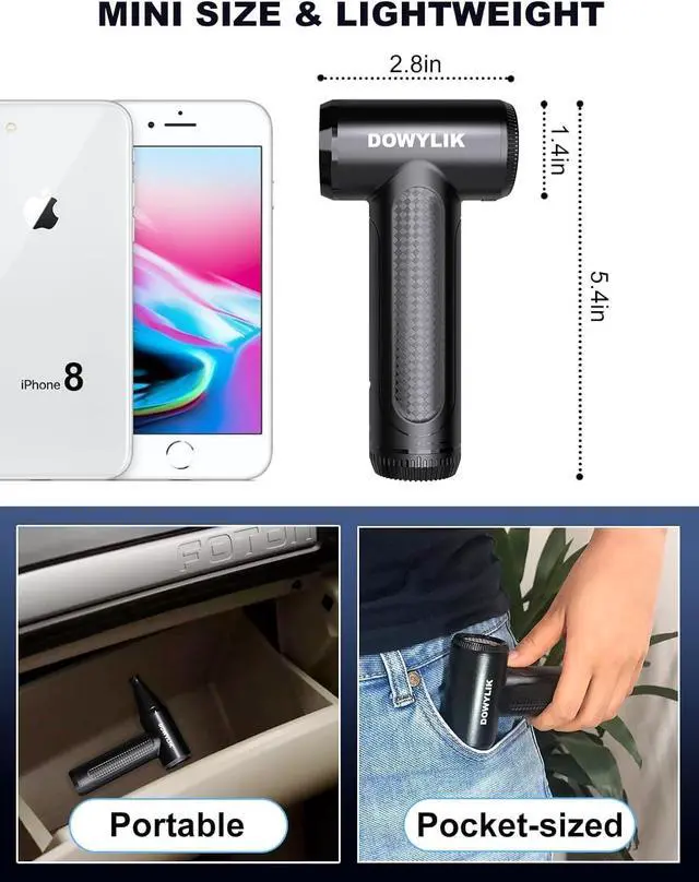 Alt view image 6 of 7 - Air Blower Mini Compressed Air Duster, 150000RPM Stepless Speed Electric Air Duster Keyboard Cleaner, Rechargeable Good Replacement Canned Air-PC Computer Duster with Brushless Motor