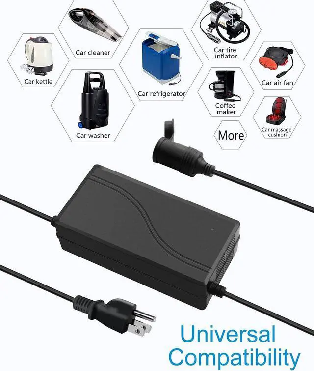 Alt view image 6 of 7 - AC to DC Converter 110V to 12V Converter 20.8A 250W with Car Cigarette Lighter Socket 100V~240V AC to DC 12 Volt 20A 18A 15A Power Supply Adapter for Car Refrigerator Tire Inflator Cleaner