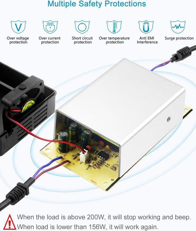 Alt view image 4 of 7 - AC to DC Converter 13A 156W Max 120V 110V to 12V Converter AC/DC Adapter Power Supply with Car Cigarette Lighter Socket for Car Refrigerator Tire Inflator Vacuum Cleaner Washer Air Compressor