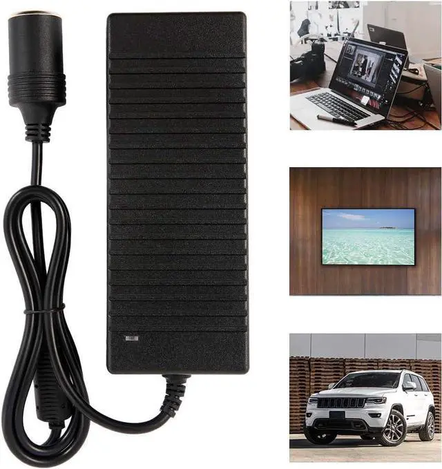 Alt view image 3 of 7 - 12V 10A Car Power Adapter Female Auto Cigarette Lighter Plug, AC 100-240V to DC 12V 10A 120W Power Supply Adapter AC to DC Converter Transformer for Car Powered Device