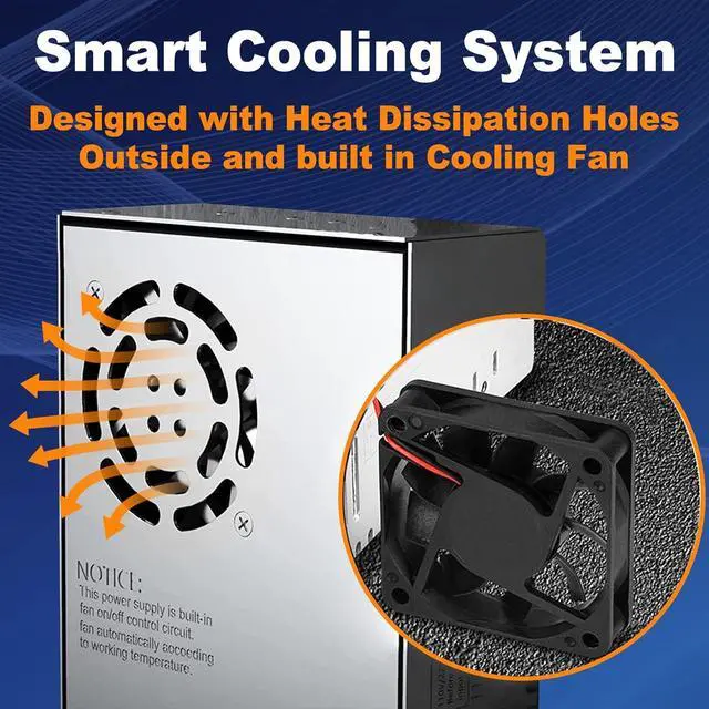 Alt view image 4 of 7 - New Version AC DC Converter 360W with Switch, SMPS 110V AC to 12V DC Converter Power Supply Adjustable Switch Power Supply Transformer Max 30A 360W