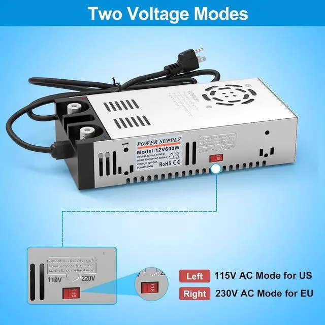 Alt view image 3 of 7 - 600W SMPS AC to DC Converter 12V Power Supply 110V to 12V Converter Transformer Max Current 50A