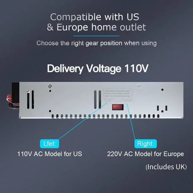 Alt view image 6 of 7 - Power Supply Adapter DC 12V 20A 250W Transformer Switch AC 110V / 220V to DC 12V 20amp Switching Converter LED Driver for LED Strip Light CCTV Camera Security System Radio,Computer Project,3D Printer