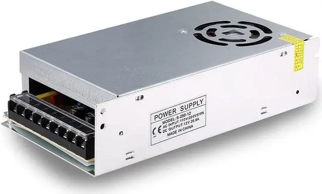 Main image of Power Supply Adapter DC 12V 20A 250W Transformer Switch AC 110V / 220V to DC 12V 20amp Switching Converter LED Driver for LED Strip Light CCTV Camera Security System Radio,Computer Project,3D Printer