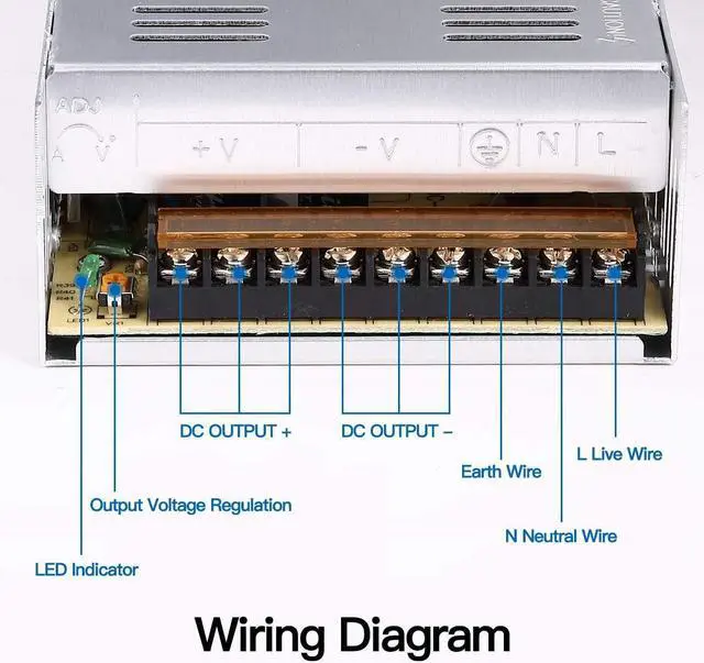 Alt view image 3 of 6 - DC 12V 50A 600W Power Supply Adapter Transformer Switch AC 110V / 220V to DC 12V 20amp Switching Converter LED Driver for LED Strip Light CCTV Camera Security System Radio,Computer Project,3D Printer