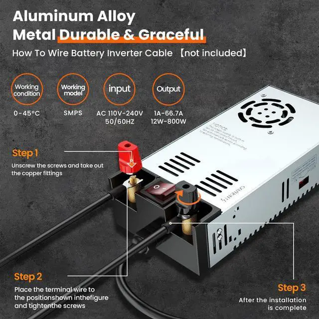 Alt view image 3 of 7 - SMPS 110V AC to 12V DC Converter Power Supply Adapter Switch Transformer Max 50A 600W (with Switch)