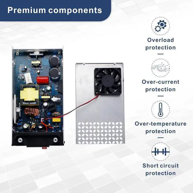 Alt view image 4 of 7 - AC to DC Converter, 12V DC Power Supply 600W Max 50A SMPS 110v to 12v converter Switching Power Supply Transformer for Car Radio/Stereos, RV, 3D Printer, Led Strip, Motor Pump, CCTV
