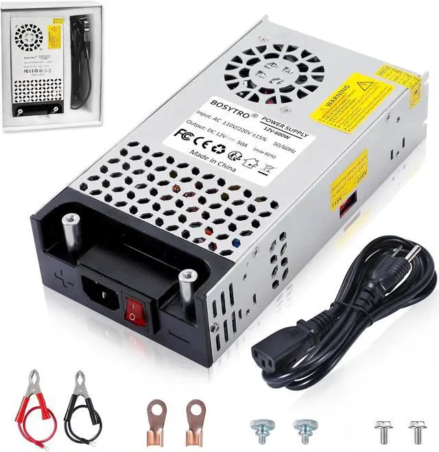 Main image of AC to DC Converter, 12V DC Power Supply 600W Max 50A SMPS 110v to 12v converter Switching Power Supply Transformer for Car Radio/Stereos, RV, 3D Printer, Led Strip, Motor Pump, CCTV