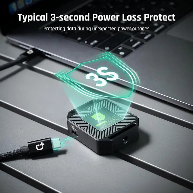 Alt view image 4 of 7 - M.2 2230 NVMe SSD Enclosure, Support 3s PLP Prevents Write Data Loss, 10Gbps USB C 3.2 Gen2, fits NVMe PCIe, with 1/4" Screw Hole for Fixed use, Support M-Key B+M Key UASP