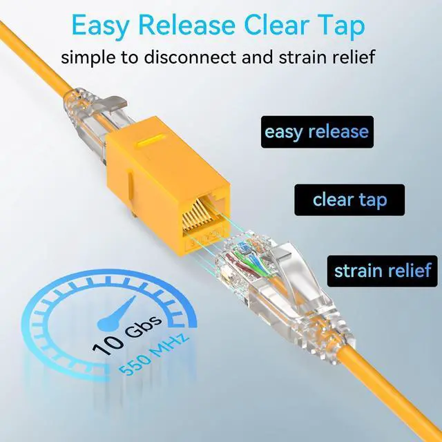 Alt view image 6 of 6 - Cat6a Patch Cables Slim 0.5ft (24 Pack), Flexible Cat6 Ethernet Patch Cable 10G 550MHZ, 28AWG Pure Copper Cat6 Patch Cable for Network Cabinet, Cat 6 Patch Cable Orange