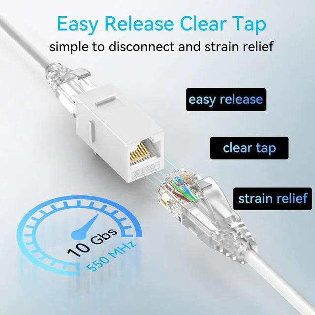Alt view image 6 of 6 - Cat6a Patch Cables Slim 5ft (24 Pack), Flexible Cat6 Ethernet Patch Cable 10G 550MHZ, 28AWG Pure Copper Cat6 Patch Cable for Network Cabinet, Cat 6 Patch Cable White