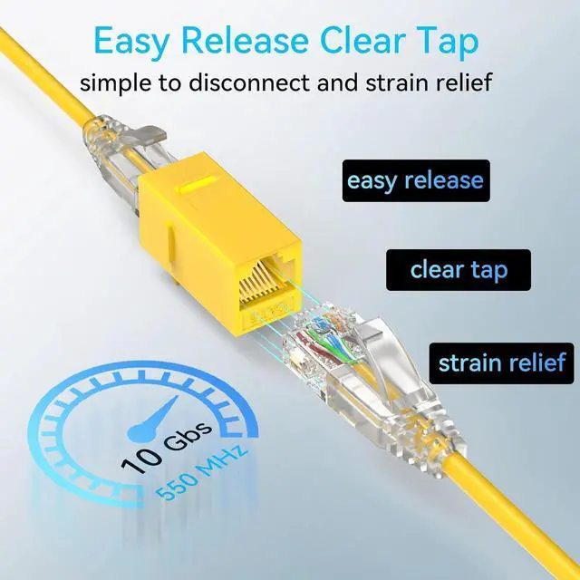 Alt view image 6 of 6 - Cat6a Patch Cables Slim 2ft (24 Pack), Flexible Cat6 Ethernet Patch Cable 10G 550MHZ, 28AWG Pure Copper Cat6 Patch Cable for Network Cabinet, Cat 6 Patch Cable Yellow