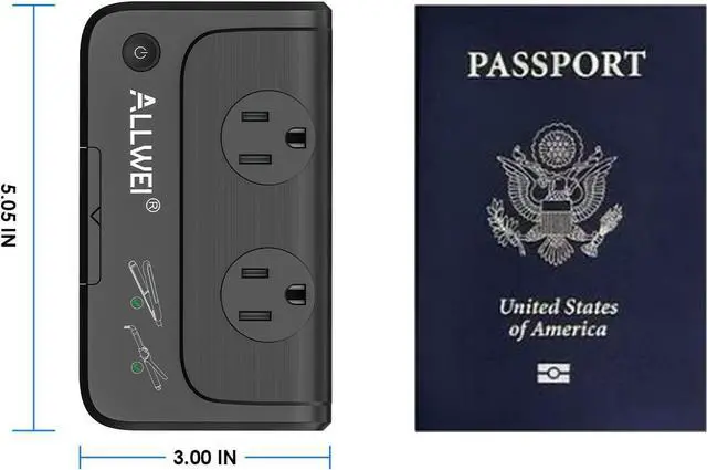 Alt view image 7 of 7 - Travel Voltage Converter 220V to 110V Power International Travel Adapter for Hair Straightener/Curling Iron, Universal Power Plug Adapter UK, US, AU, EU, IT, India (Black)