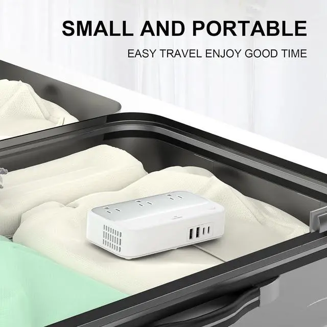 Alt view image 7 of 7 - Universal Voltage Converter us to Europe, 220v to 110v Power Travel Converter Combo, 250W Step Down European Adapter 220 to 110 for UK Italy, Transformer European Travel Plug for Curly Hair Stick