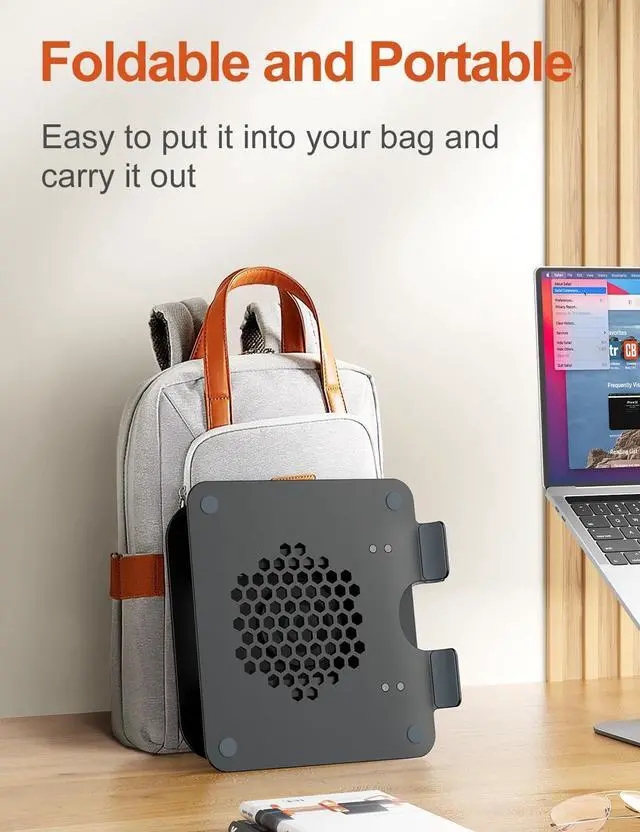 Alt view image 7 of 7 - Swivel Laptop Stand for Desk, Adjustable Computer Stand Laptop Holder with 360° Rotating Base, Ergonomic Laptop Riser Compatible with MacBook, Air, Pro, All Laptop 10-16"-Black