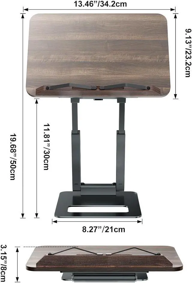 Alt view image 7 of 7 - Book Stand, Telescopic Book Holder Stand, Adjustable Height Pull Out Design Ergonomic Cookbook Stand with Elastic Page Clips Fits All Books-Gray