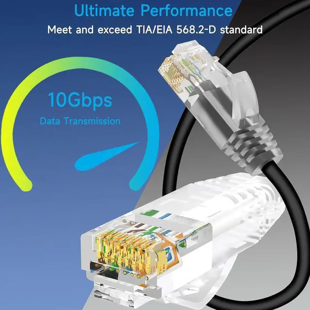 Alt view image 2 of 6 - Cat6a Slim Ethernet Patch Cable 2 ft (24 Pack), Cat6a Patch Cable for Data Centers, Cat 6 Patch Cable 10G, Network Patch Cables for Home and Enterprise Network -Black