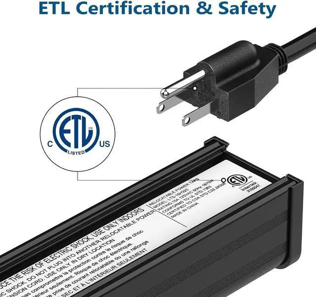 Alt view image 3 of 7 - Long Heavy Duty Power Strip 24 Outlet Large Metal Power Strip Garage Workshop Commercial Industrial Power Strip with Circuit Breaker.10FT Cord 15A 125V 1875W (Black)