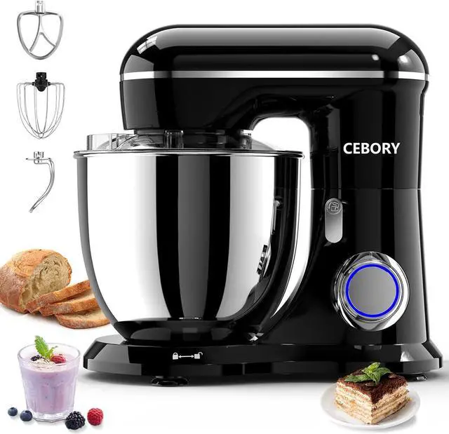 Main image of 3-IN-1 Electric Stand Mixer, 6.5QT Bowl 660W 10-Speed Kitchen Mixer, Household Food Mixers include Dough Hook, Beater and Whisk, Bread Cake Mixer for Baking and Most Home Cooks, Black