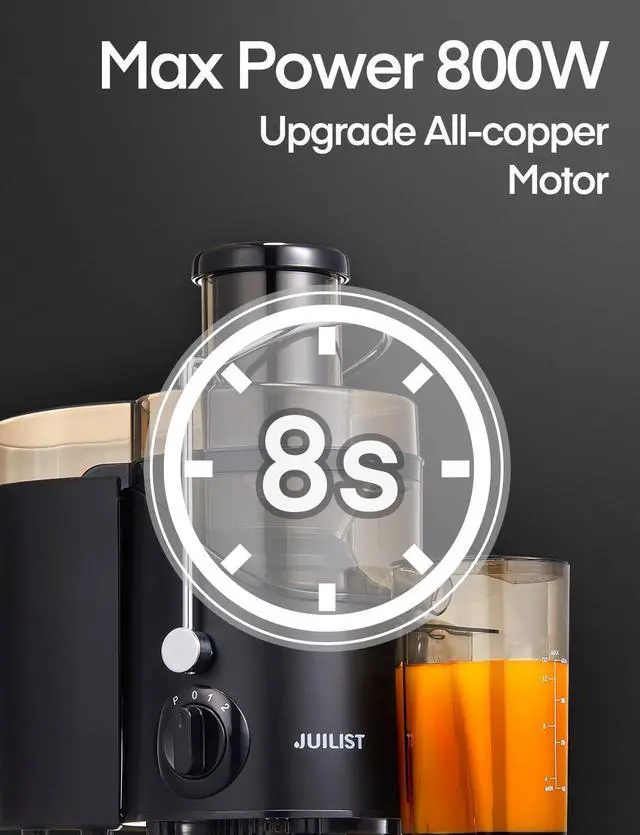 Alt view image 2 of 7 - Juicer Machines,  3" Wide Mouth Juicer Extractor, for Vegetable and Fruit with 3-Speed Setting, 400W Motor, Easy to Clean, Black