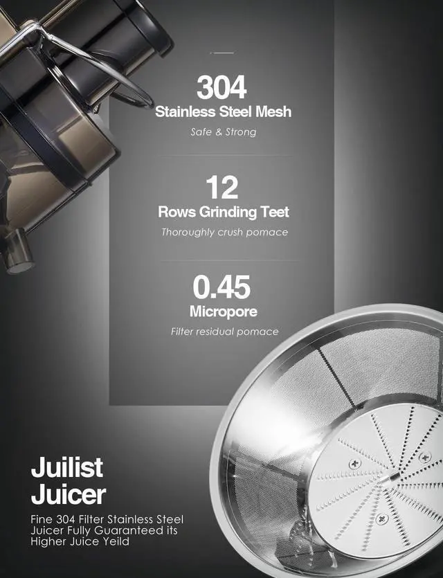Alt view image 3 of 7 - Juicer Machines,  3" Wide Mouth Juicer Extractor, for Vegetable and Fruit with 3-Speed Setting, 400W Motor, Easy to Clean, Black