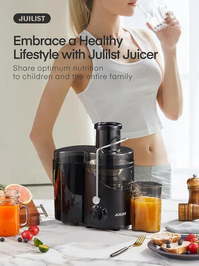 Alt view image 7 of 7 - Juicer Machines,  3" Wide Mouth Juicer Extractor, for Vegetable and Fruit with 3-Speed Setting, 400W Motor, Easy to Clean, Black