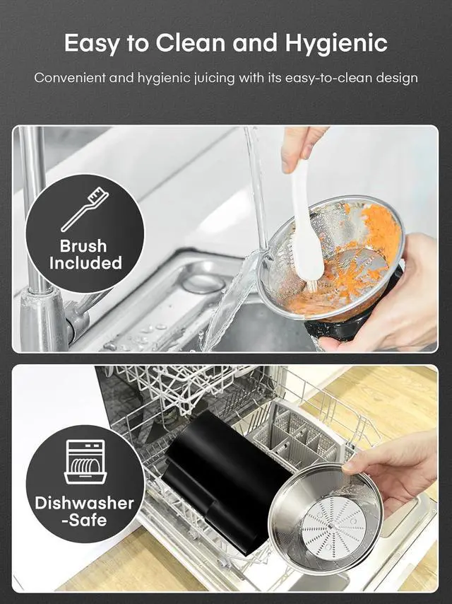 Alt view image 6 of 7 - Juicer Machines,  3" Wide Mouth Juicer Extractor Max Power 800W, for Vegetable and Fruit with 3-Speed Setting, 400W Motor, Easy to Clean, Bright Red