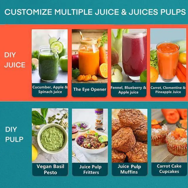 Alt view image 3 of 7 - Juicer Machines,  3" Wide Mouth Juicer Extractor Max Power 800W, for Vegetable and Fruit with 3-Speed Setting, 400W Motor, Easy to Clean