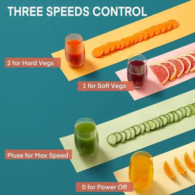 Alt view image 7 of 7 - Juicer Machines,  3" Wide Mouth Juicer Extractor Max Power 800W, for Vegetable and Fruit with 3-Speed Setting, 400W Motor, Easy to Clean