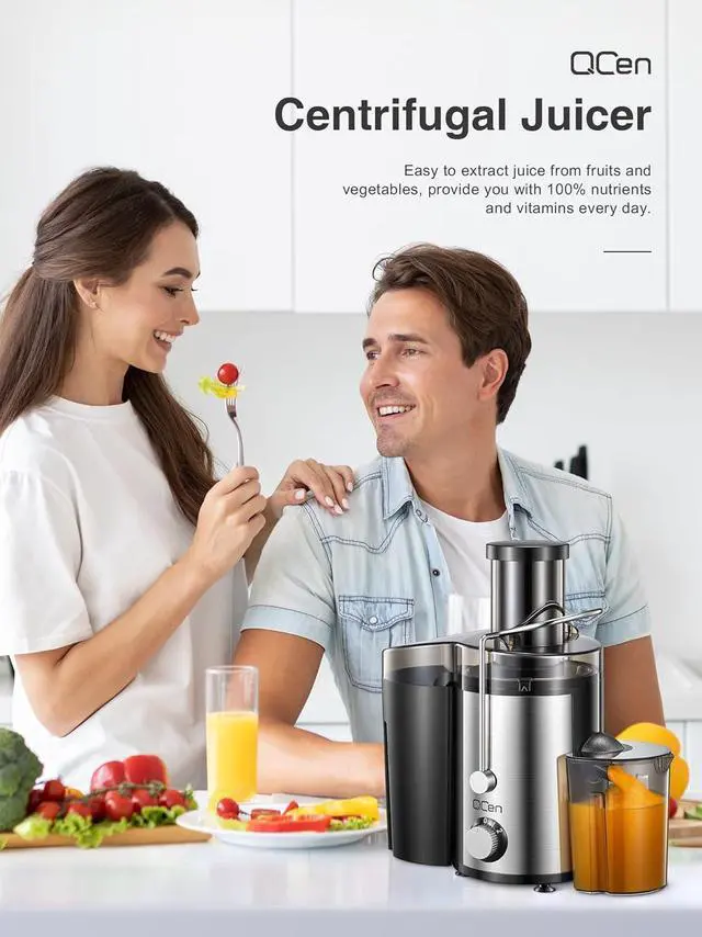 Alt view image 7 of 7 - Juicer Machine, 800W Centrifugal Juicer Extractor with Wide Mouth 3 Feed Chute for Fruit Vegetable, Easy to Clean, Stainless Steel, BPA-free (Black)