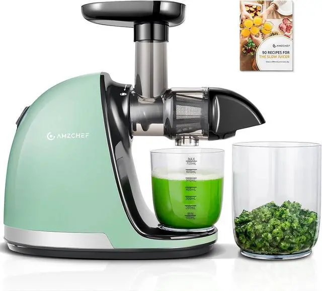 Main image of Slow Juicer, Masticating Juicer Machines with Reverse Function, Cold Press Juicer with Brush, Recipes for High Nutrient Fruits and Vegetables, Green(Updated)