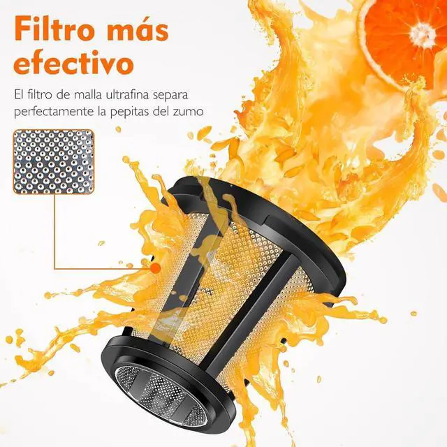 Alt view image 4 of 7 - Slow Juicer, Masticating Juicer Machines with Reverse Function, Cold Press Juicer with Brush, Recipes for High Nutrient Fruits and Vegetables, Green(Updated)