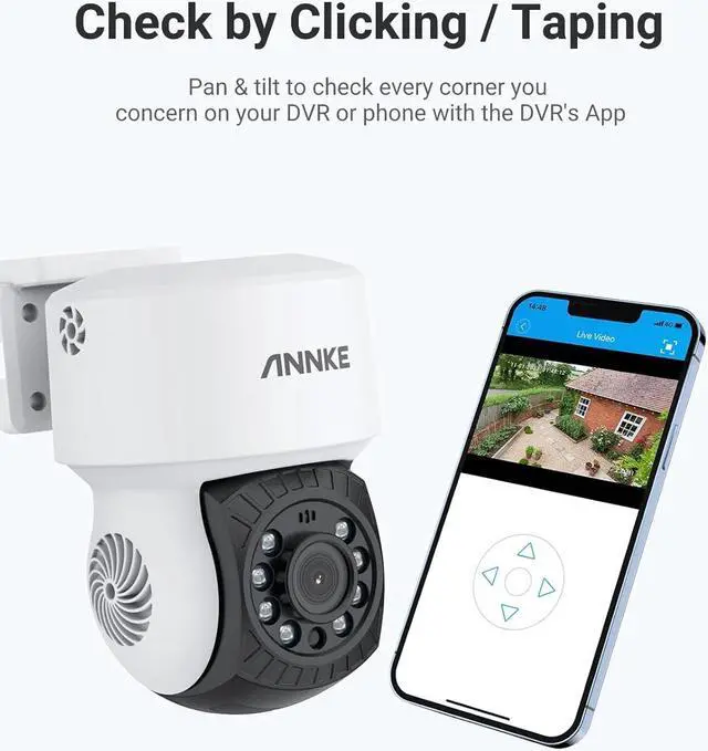 Alt view image 3 of 7 - 1080P 2MP AHD CCTV Home Surveillance Dome PT Wired Camera with 350° pan and 90° tilt, 100ft IR Night Vision, IP65 Weatherproof Security AddOn Cam for Outdoor Use, Wide Compatibility - APT200