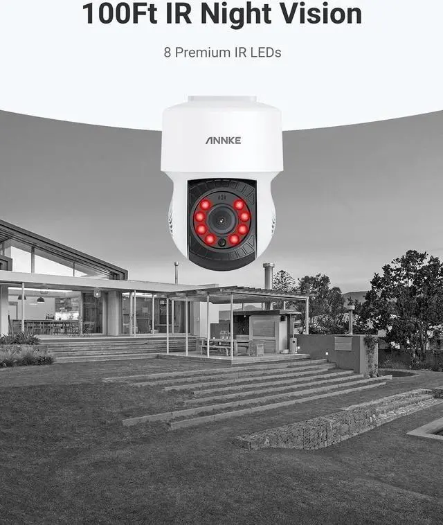 Alt view image 5 of 7 - 1080P 2MP AHD CCTV Home Surveillance Dome PT Wired Camera with 350° pan and 90° tilt, 100ft IR Night Vision, IP65 Weatherproof Security AddOn Cam for Outdoor Use, Wide Compatibility - APT200